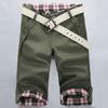 Summer Beach Casual Men Plaid Patchwork Podkręcane spodenki z mankietami Piąte spodnie