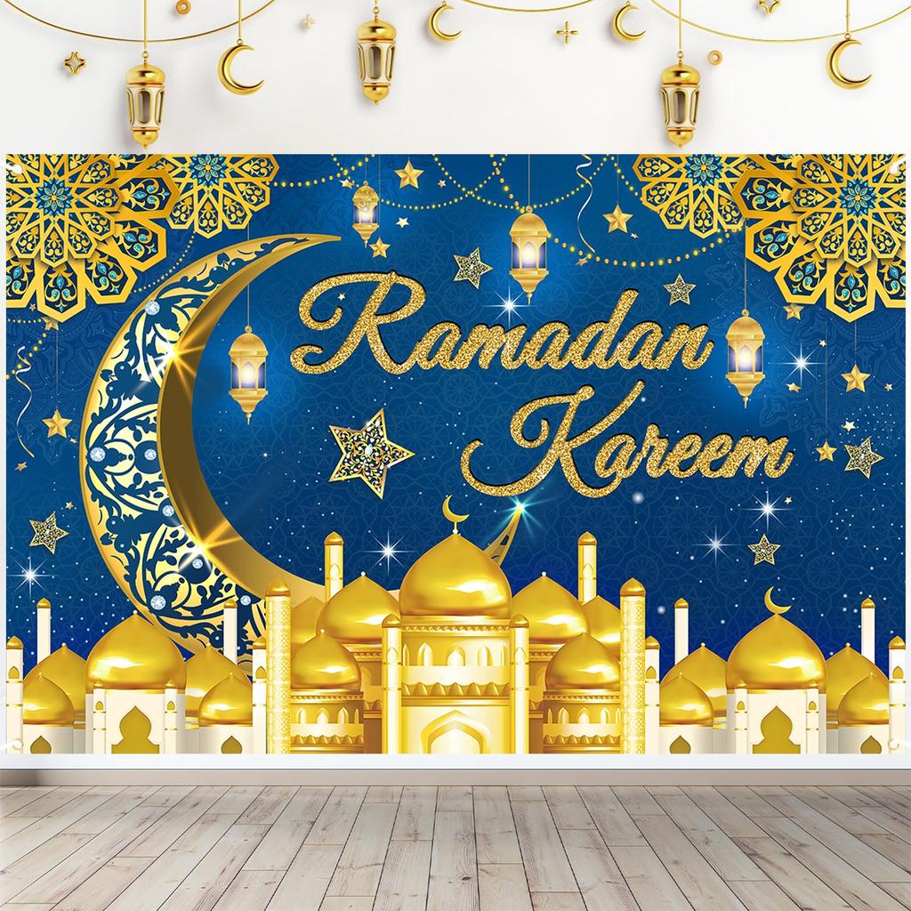 Eid Mubarak Background Ramadan Kareem Backdrop Islamic Muslim Party Supplies Eid Al-fitr Gifts Ramadan Decoration For Home 2026