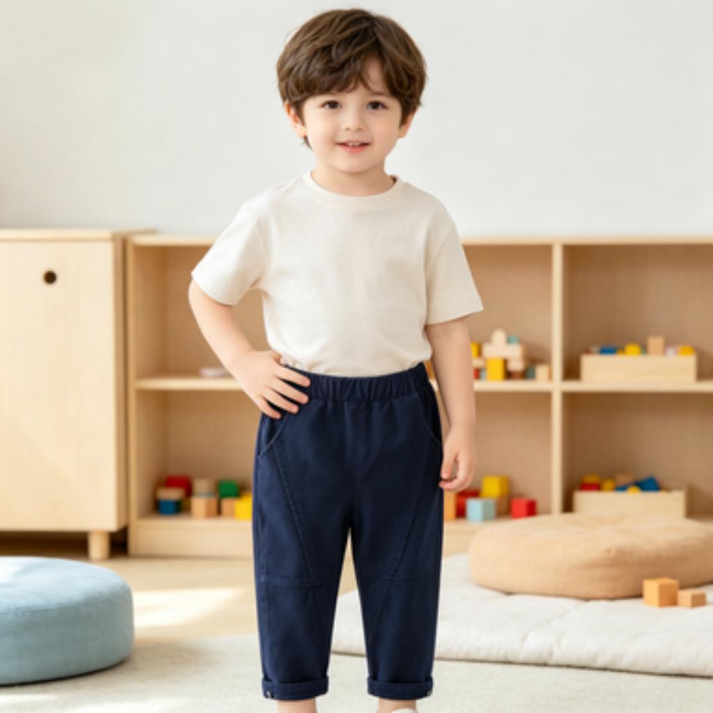 Men's Cotton Casual Pants Korean Comfortable Spring Fashion Trendy Trousers