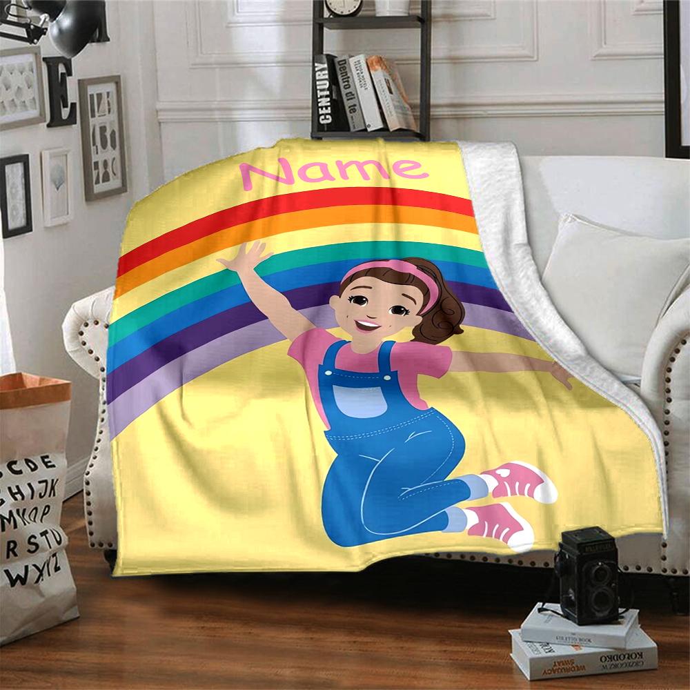 Nome Personalizzato Sig.ra. Coperta Stampata Tema Rachel - Perfetta per Divano, Letto, Viaggio e Uso Esterno | Lavabile in Lavatrice, Accogliente e Durevole.