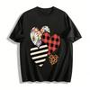 Vintage Patchwork Heart Print Casual Top Pure Cotton T-shirt