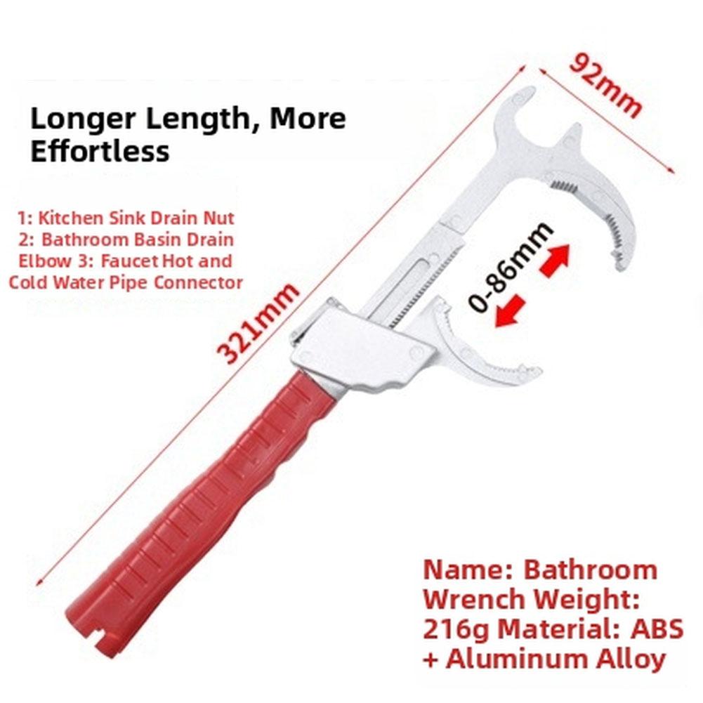 1pc Extended Multifunctional Faucet Wrench Adjustable For Bathroom Kitchen Plumbing Tool Accessories