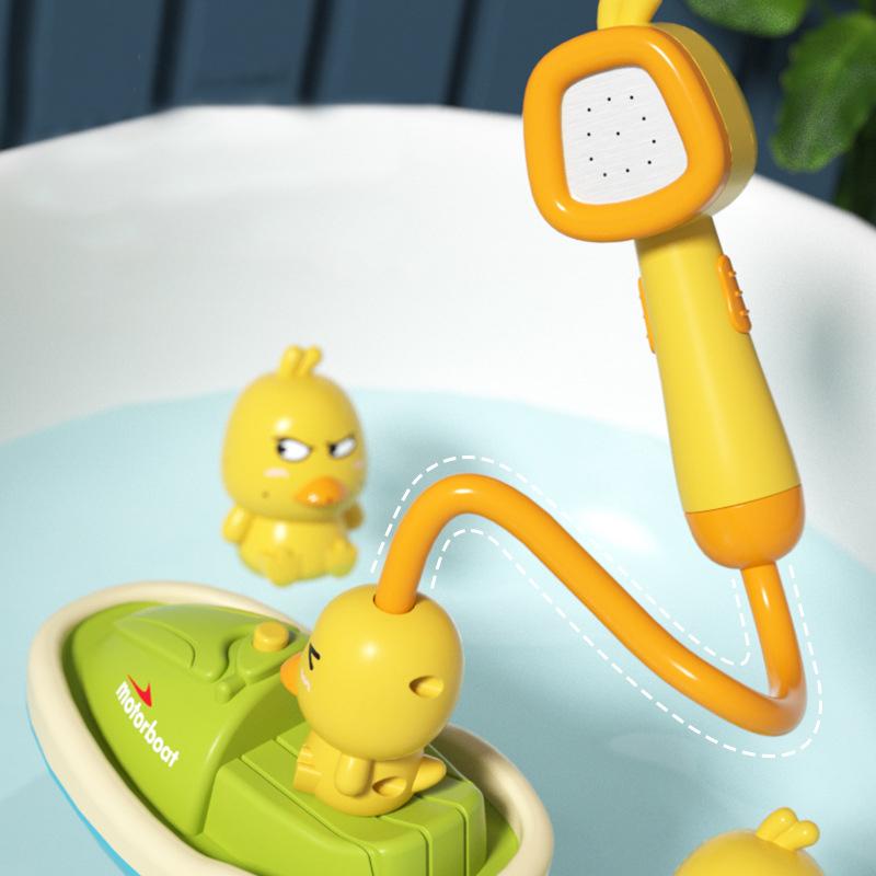 Babyborrel Badkamer Water Spelen Kleine Gele Eend Bloemen Douche Goddelijk Apparaat Waterstraal Waterspeelgoed