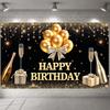 Birthday Event Display Luxurious Birthday Photo Background Display Golden Crown Birthday Party Banner For Private Party