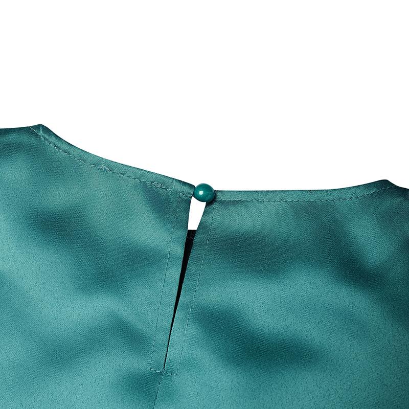 Dámské maxi šaty plus size s výstřihem do V, netopýřími rukávy, flitrovou patchworkovou aplikací, ležérního volného střihu