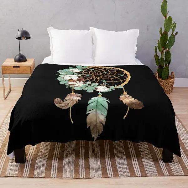 Colorful Dreamcatcher Bohemian Super Soft Fleece Throw Blanket Lightweight All Season Warm King Queen Size Blanket Lightweight