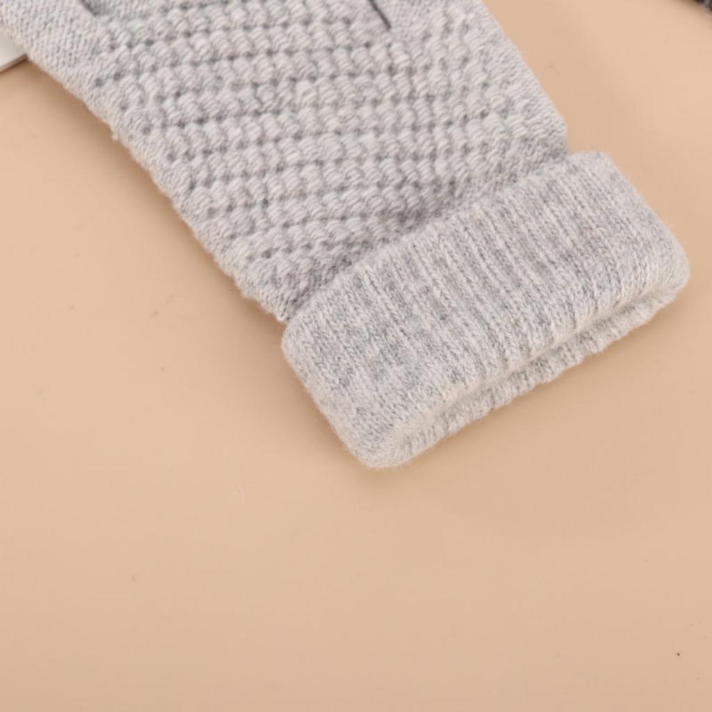 Winter Thick Plush, Pineapple Knit, Touch Screen, Cycling Cold Proof, Plush Pattern, Warm Gloves