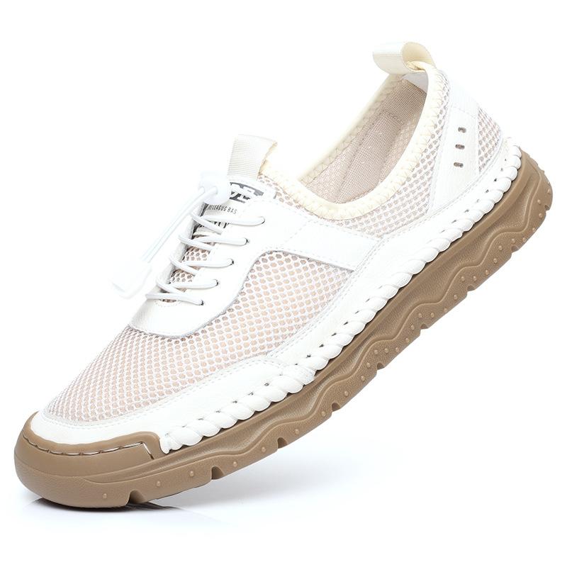 Fashion Breathable Mesh Summer Casual Shoes for Men Elastic Band Solid Color Running Sports Shoes Male Fashion New Designer Shoe Man