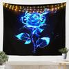 Romantic Dark Red Rose Tapestry,Moody Floral Wall Art with Vivid Red Roses & Dark Leaves,for Bedroom,Aesthetic & Cozy Home Decor