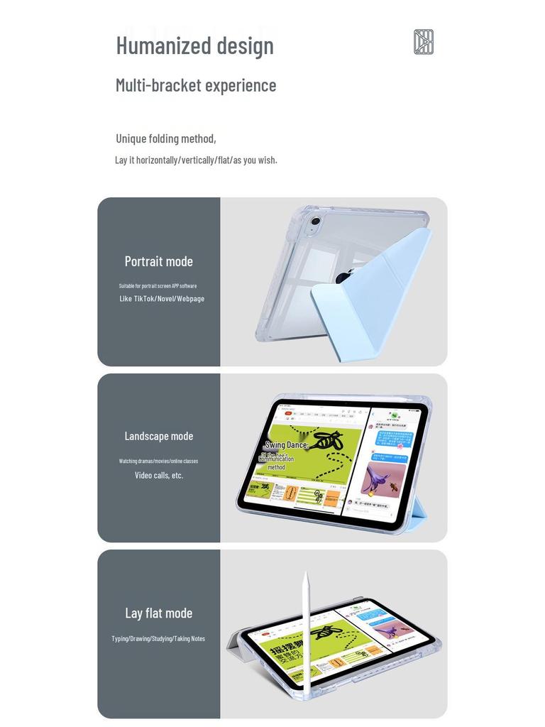 2025 iPad Pro 11/Air 11 Y-Shaped Transparent Acrylic Protective Case
