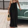 2025 European Women's Spaghetti Strap Backless Loose Long Home Dress
