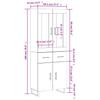 Highboard Gray Sonoma 69.5 x 34 x 180 cm Particleboard