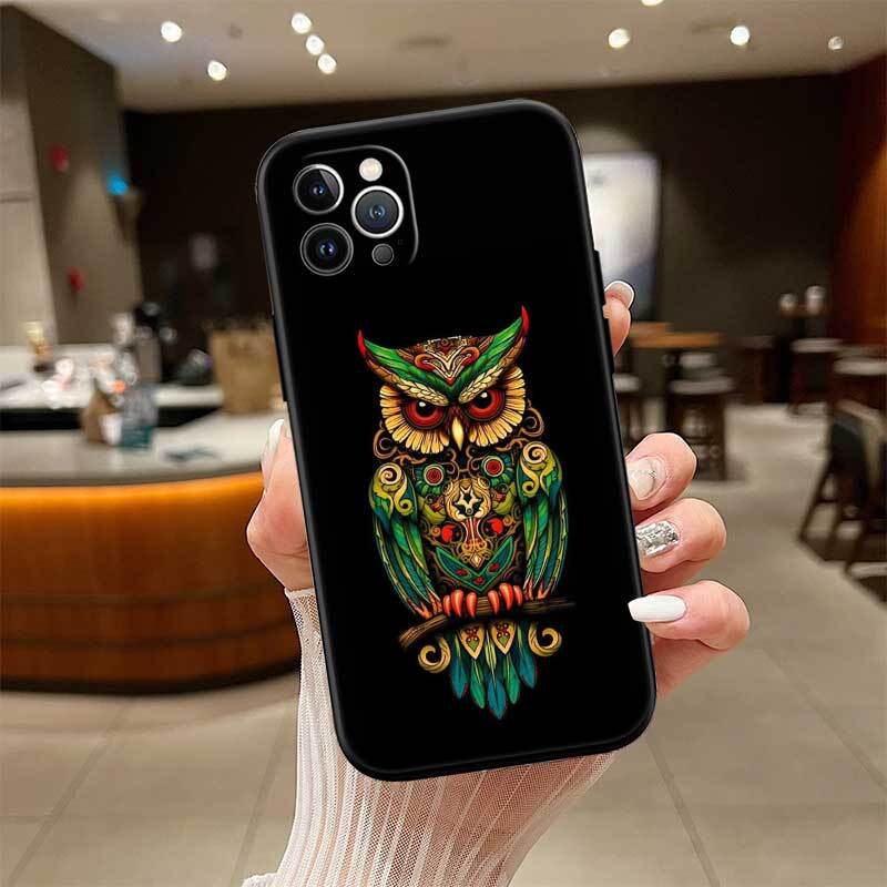 Cartoon Art Owl Phone Case for Samsung S20 S21 S21S S22 S23 S24 FE Ultra Plus Lite F06 F16 M06 M16 M56 A07 A17 A36 A37 A55 A57