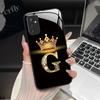 For Samsung M52 5G Case Galaxy M14 SM-M526B SM-M146B Phone Case ShockProof Fashion Initial Letter Hard Tempered Glass Back Cover