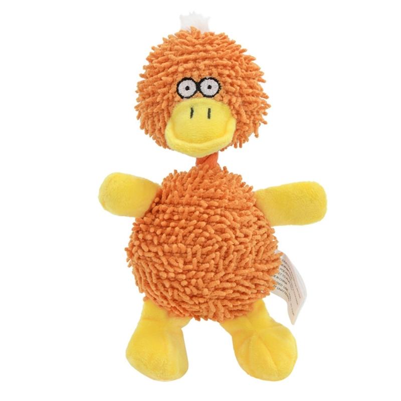 Fun Squeaky Plush Dog Toy Colorful Mop Fiber Puppy Toy for Teething Puppies and Anxieties Reliefs