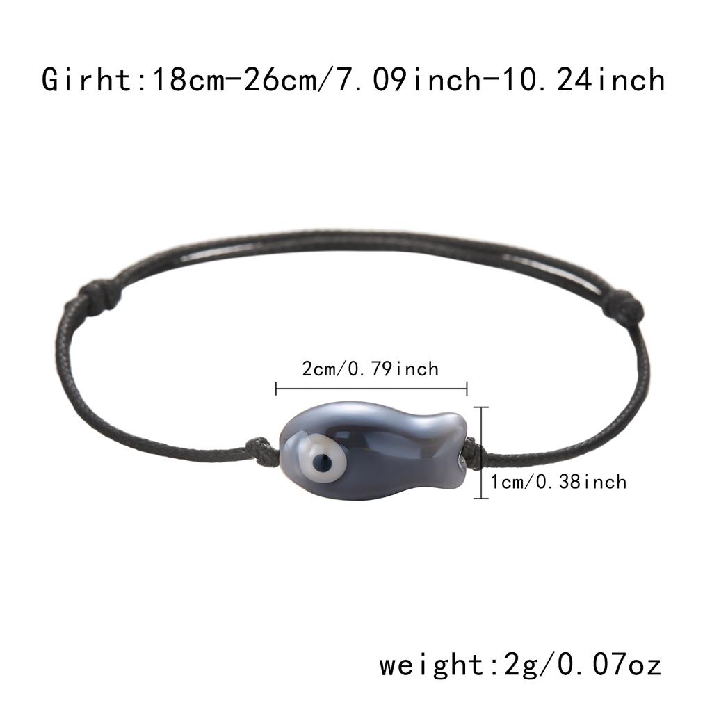 Lucky Cartoon Ceramic Fish Bracelet for Women Men Fashion Handmade Braided Adjustable Bracelet Simple Couple Jewelry Gifts