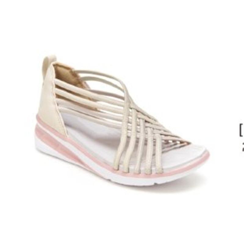 Summer large size wedge heel sandals women's woven fish mouth color matching women's sandals beach shoes