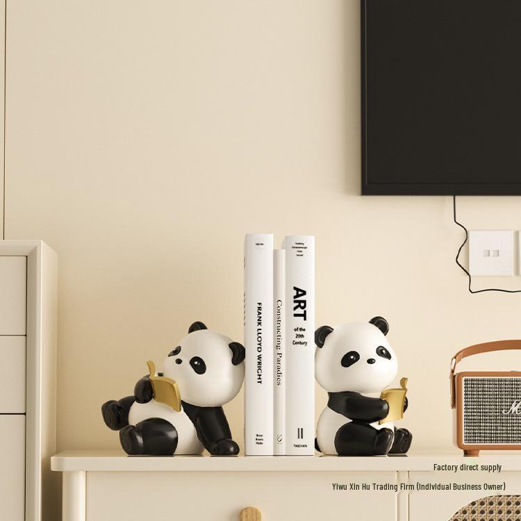 Panda Bookends for Kids' Room & Bookshelf Decoration