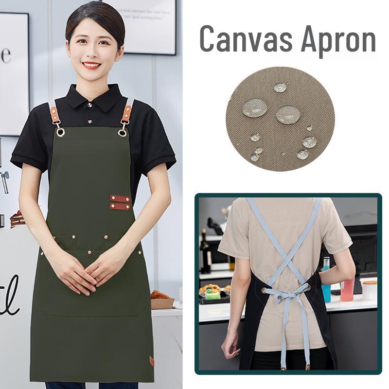 Unisex Barista Apron with Custom Logo for Coffee Shop Catering