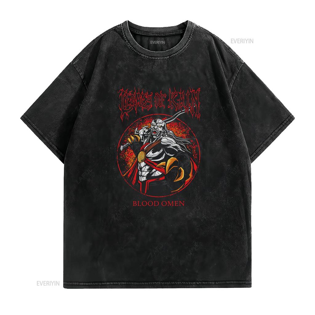Legacy of Kain Blood Omen T Shirt Sizes KAI 35151 Vintage Washed Graphic Designer Clothes Stretched Top For Everyday Wear