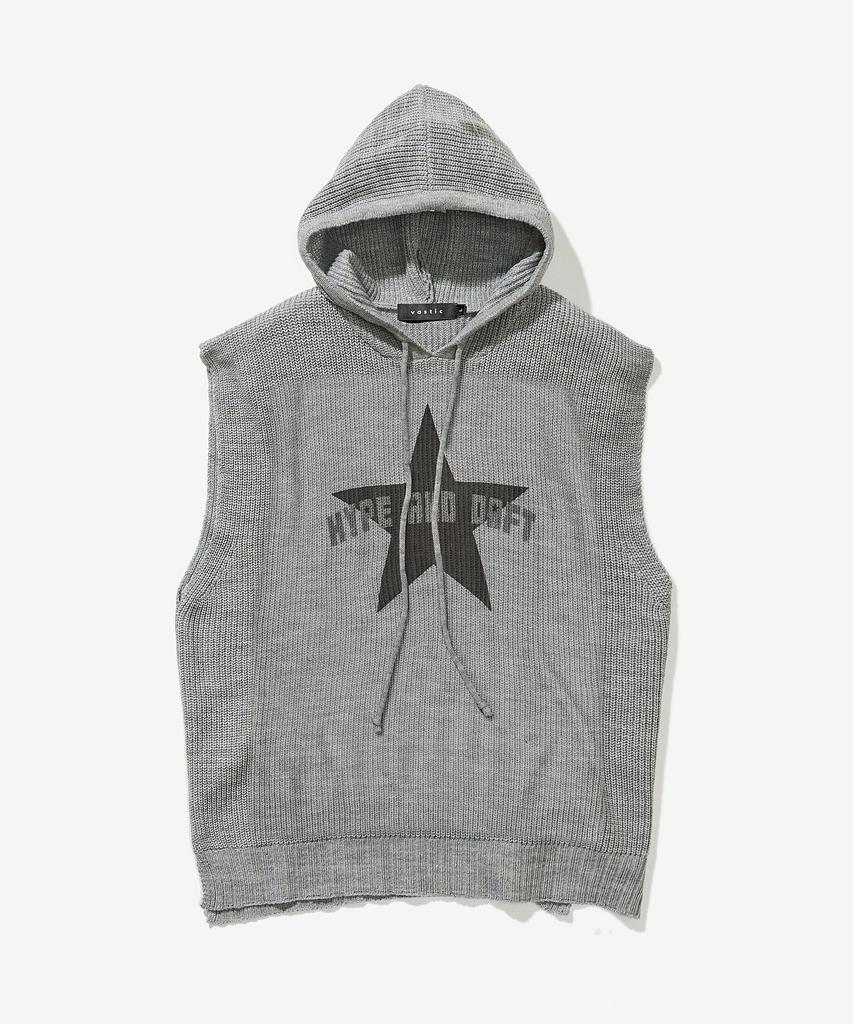 VASTIC Star Knit Hoodie Vest_Melange