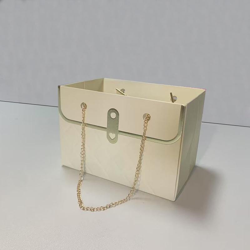 Trendy Floral Tote Gift Box - Small Size for Flower Shop Packaging Qixi Festival