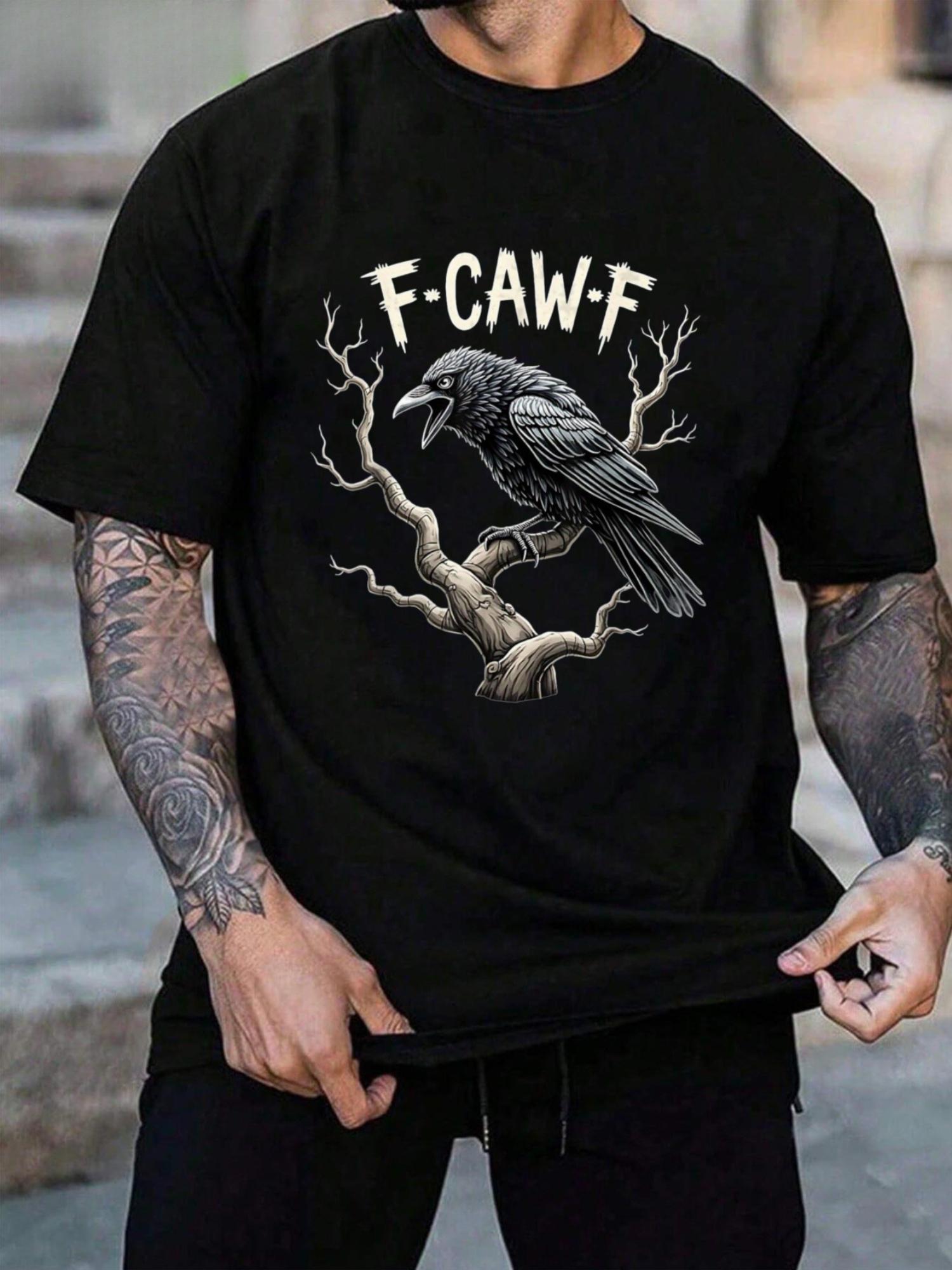 F-Caw-F Joke Crow Retro Gothic Bird Humor T-Shirt S