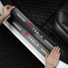 4Pcs Carbon Fiber Car Doorsill Stickers Protect Film Auto Styling For Tesla Model 3 S X Y Style Roadster Invader Coil Mod WYE K80