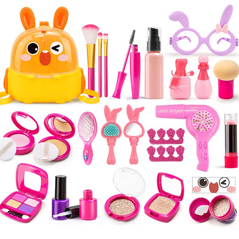 Simulation Children'S Cosmetics Set Rabbit Storage Backpack Girl Playing House Colorless Makeup Toy