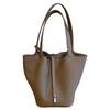 First-layer TC Cowhide Hand-carried Vegetable Basket Bag Leather Underarm One-shoulder Handbag Fashionable Casual Large-capacity Bucket