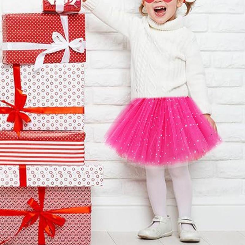 3 Pcs/Set Kids Princess Costume Accessories Crowns 3 Layers Tutu Skirt Magics Wand Ballet Skirt for Halloween Party