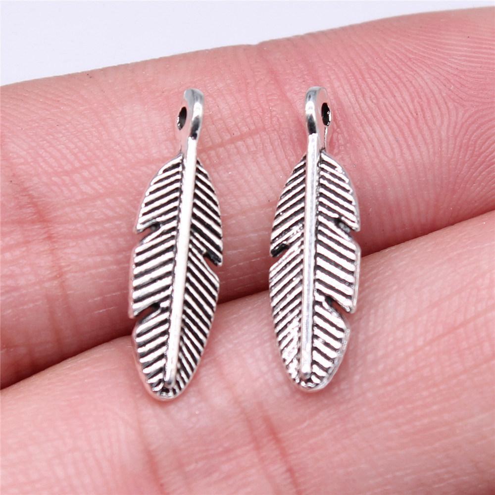 Feathers Leaf Nature Charm Antique Bronze Zinc Alloy Jewelry Making Supplies Bracelet Making Style Pendants
