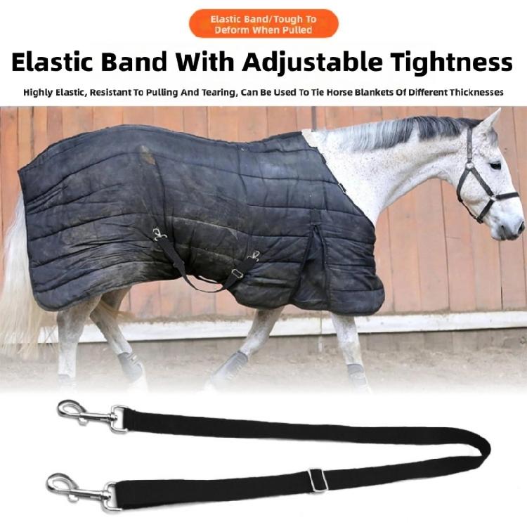 Horse Blanket Replacement Elastic Leg Straps Double Clips Stretchy Tail Strap Durability Secure for Horse Blanket
