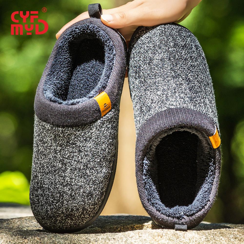 Men's Winter Warm Patchwork Outdoor Slippers, Memory Foam Comfort Material and Tpr Sole, Soft Indoor and Outdoor Slippers