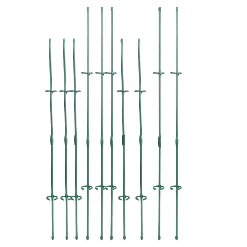 Kit di Pali di Supporto per Piante, 10 Pezzi 40cm 30cm Pali di Supporto per Piante da Giardino con 20 Pezzi Fibbie e 10 Pezzi Tubi di Collegamento per Supportare Pomodori,