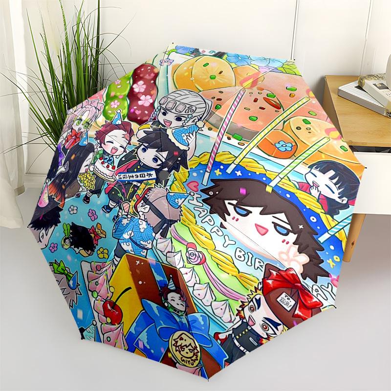 

1pc Outdoor Umbrella with Anime Characters | Automatic Opening & Closing | Portable 3-Fold Design | 8-Rib Iron Frame | Perfect Gift for Fans, Tra