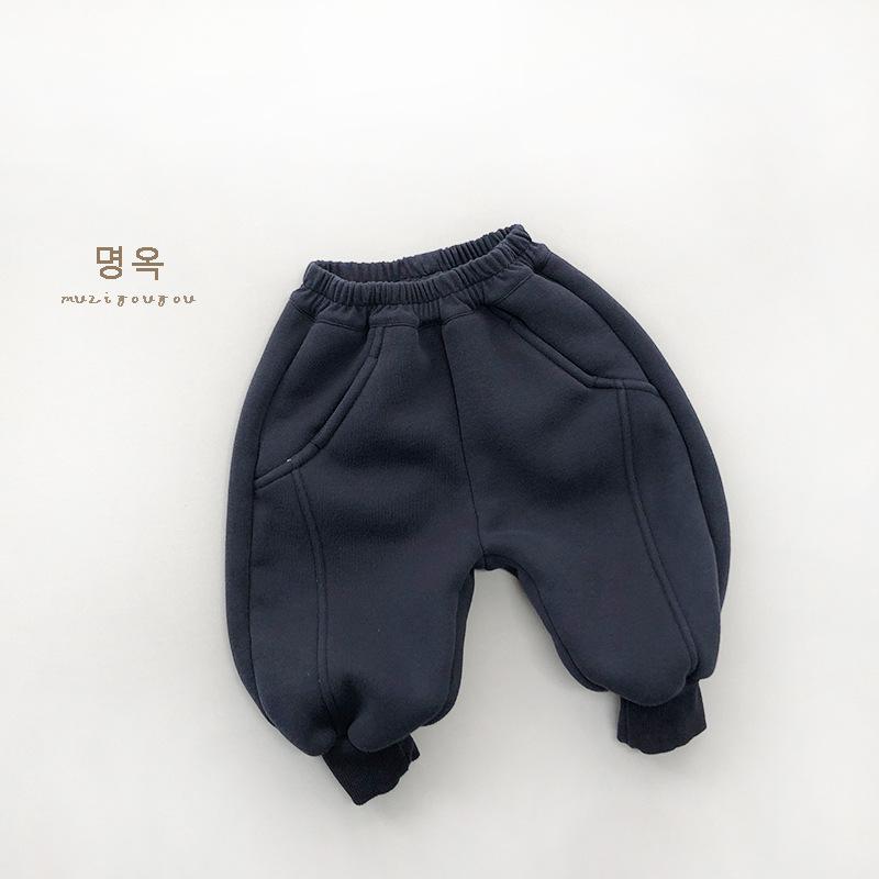 Casual Fleece Lined Thick Warm Winter Sweatpants For Unisex Little Kids