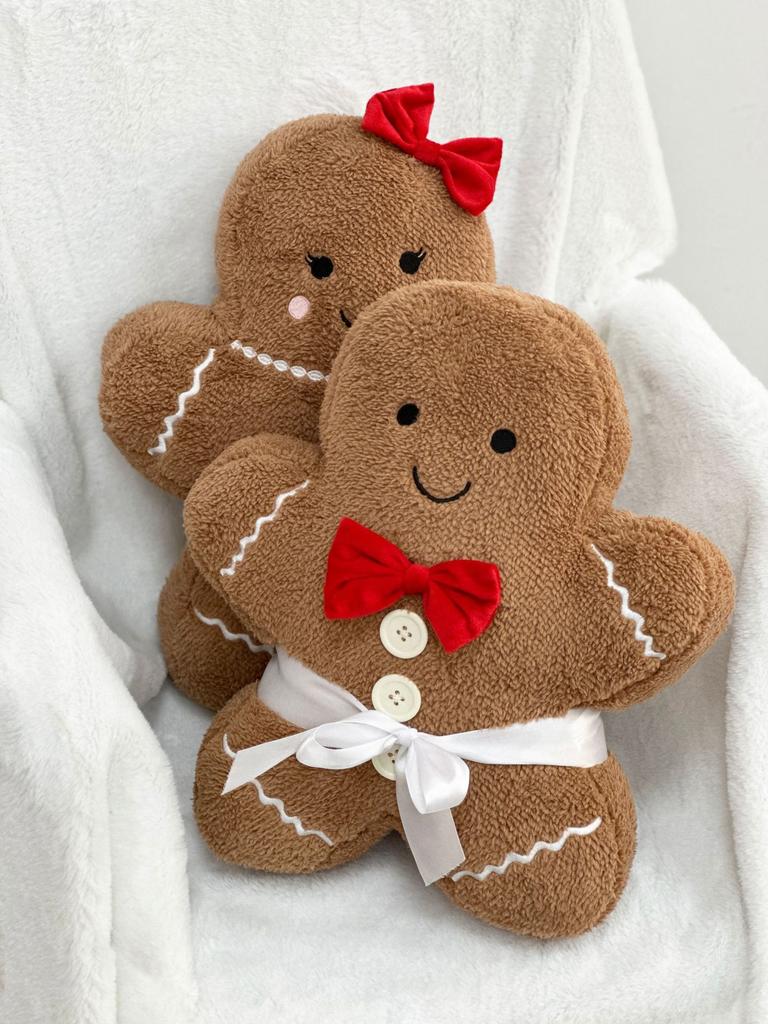 Christmas Gingerbread Man Pendant Christmas Tree Party Home Decor 2025 New Year Gift Noel  Cute Pillow For Decoration Couch
