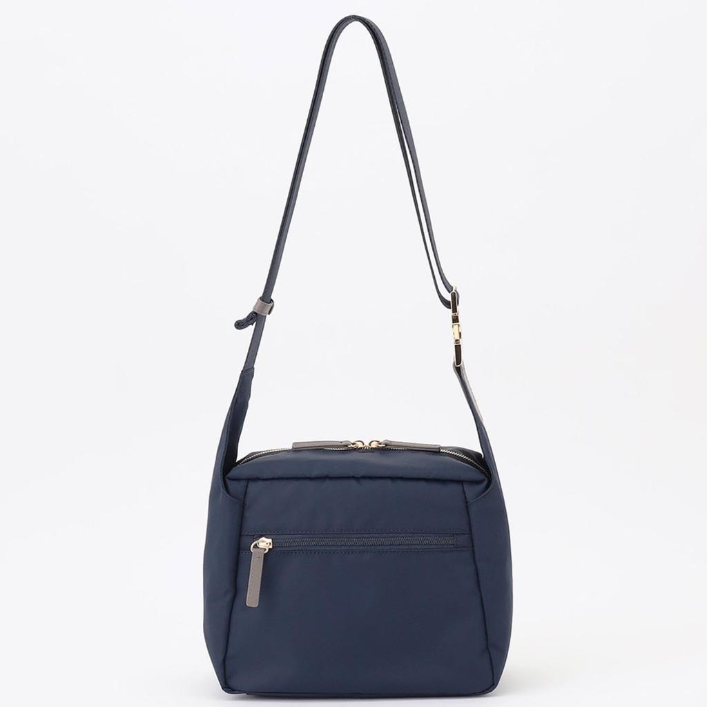 Labagagerie Metal Buckle Box Shoulder Bag, SS Size, B008501, Navy (66)