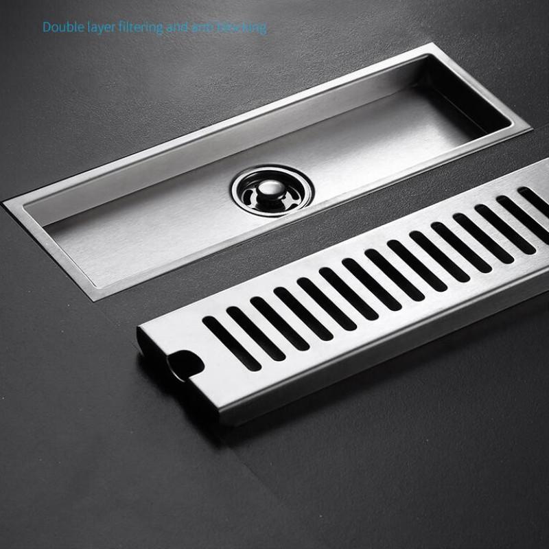 Shower drain 304 stainless steel shower floor drain long Linear drainage drain for hotel bathroom kitchen floor