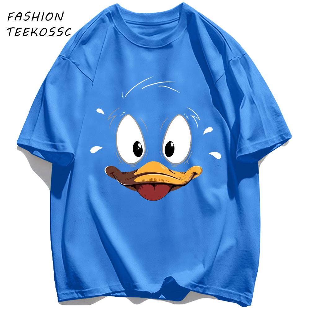 Cute Duck Is Very Nervous Print Men T Shirts Hip Hop ONeck TShirt Soft Cotton Male Sportswear Casual Comfortable Clothes