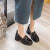 Small leather shoes women's spring new leather high-heeled versatile thick-soled thick-heeled temperament single shoes