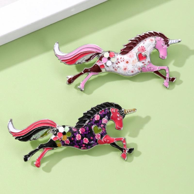 Vintage Horse Brooch Retro Fantasy Design Alloy Construction Vibrant Color Fashion Accessory Gift For Enthusiasts