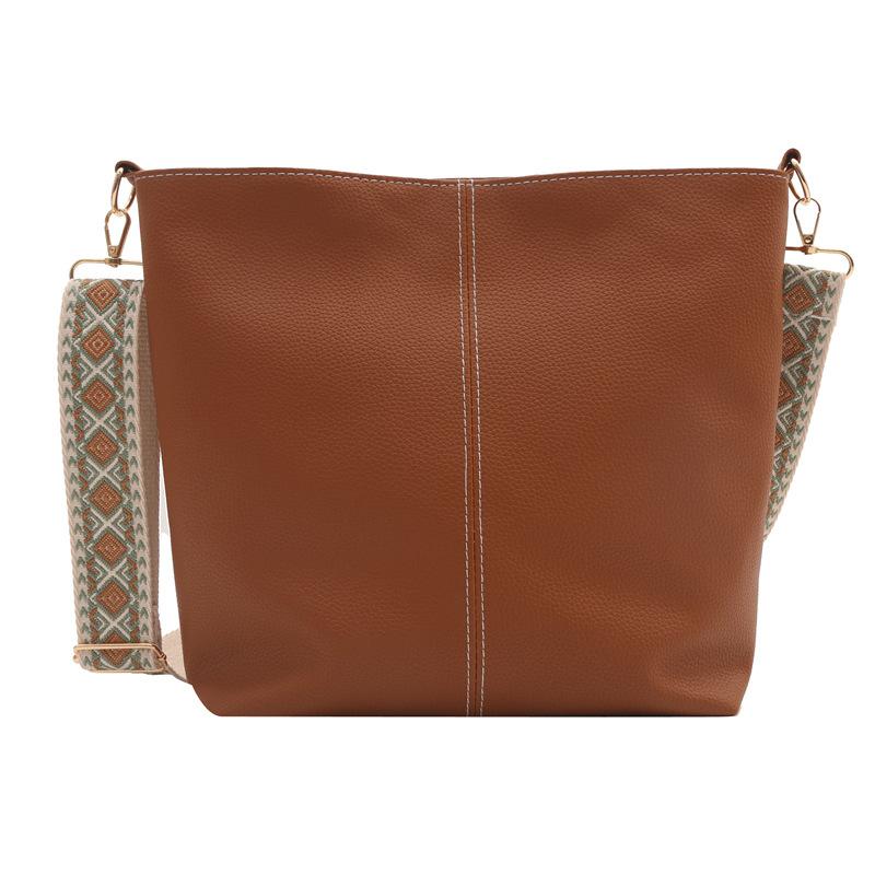 

Жіноча сумка-мессенджер на одне плече в стилі ретро великої місткості, корейська версія, нова універсальна ранньовесняна сумка-відро коричневий