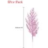 5Pcs Christmas Artificial Pine Leaves Branches Gold Simulated Plants Glitter Garland Xmas Tree Ornament Home New Year Decoration