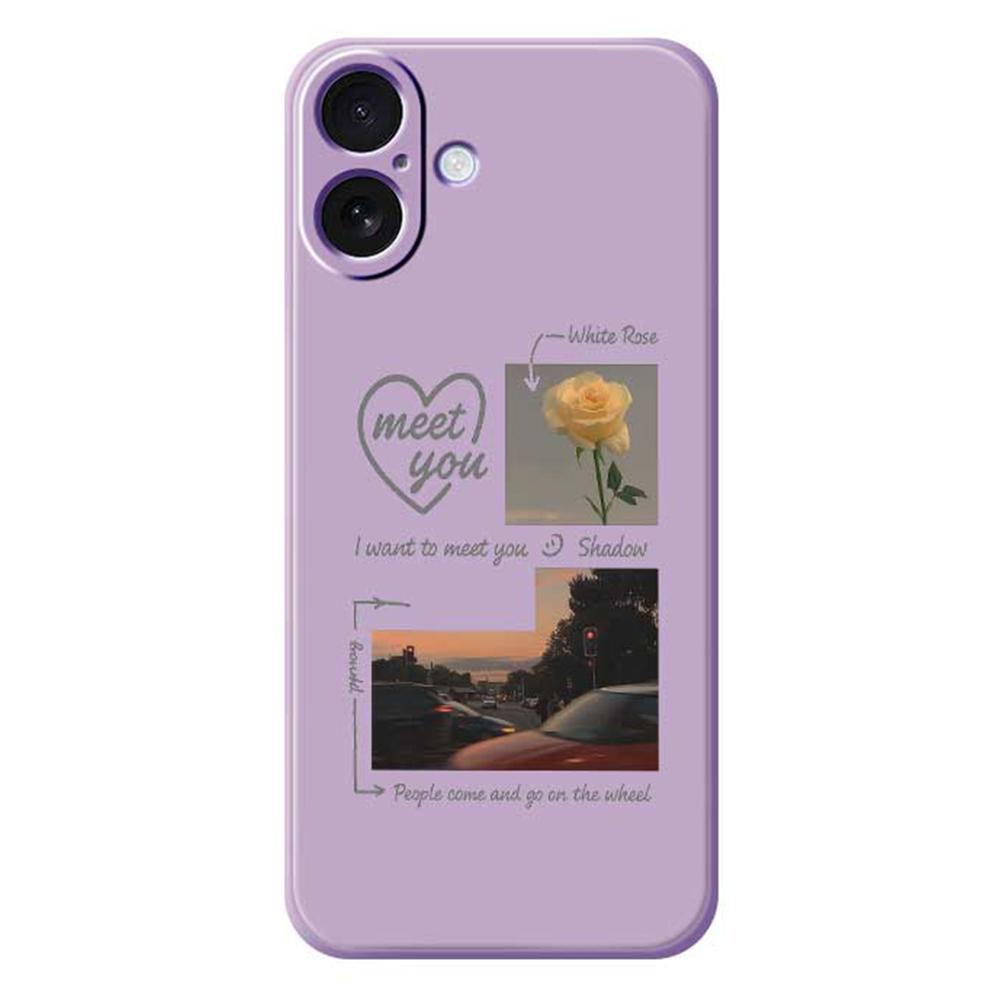 For iPhone 17 Case Meet You Photo Pattern Printing Straight Edge TPU Phone Back Cover