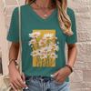 Fashion Flower T-Shirts Floral 3D Print Women's Casual V-Neck Short Sleeve T Shirt  Tees Harajuku Outdoor Top Female Clothing