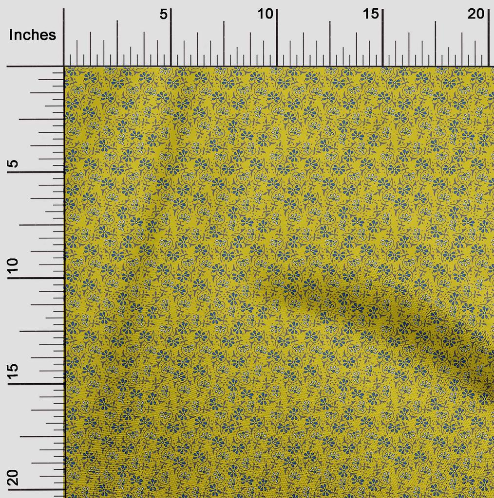 oneOone Cotton Flex Fabric Floral Block Print Fabric BTY 40 Inch Wide