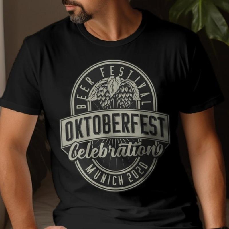 Oktoberfest Beer Festival Munich 2020 TShirt Vintage Hops Emblem Tee Craft Lover Gift Casual Brewery Shirt Cotton Printed Top