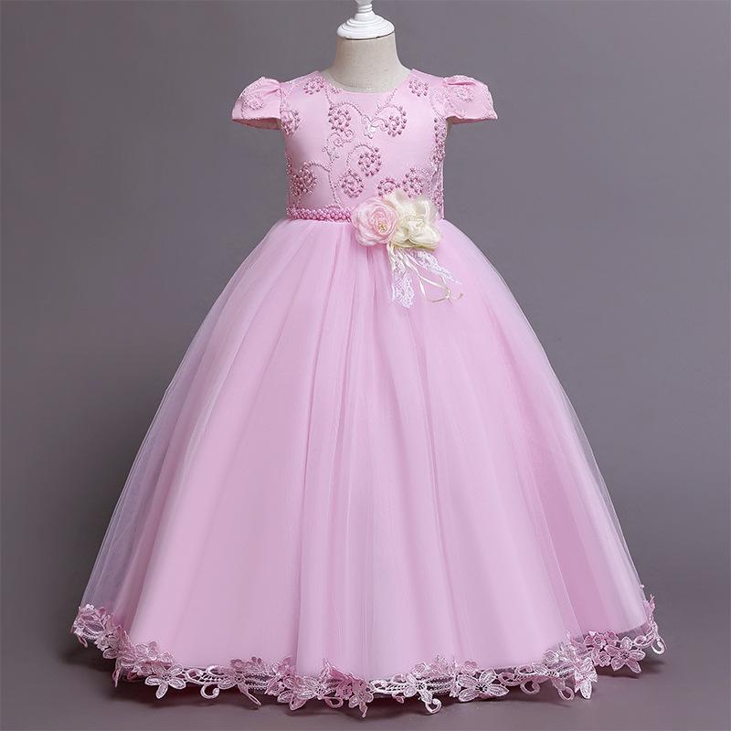 Kinder Neue Mädchen Kleid Rock Länge Spitze Kleid Brautkleid Prinzessin ...